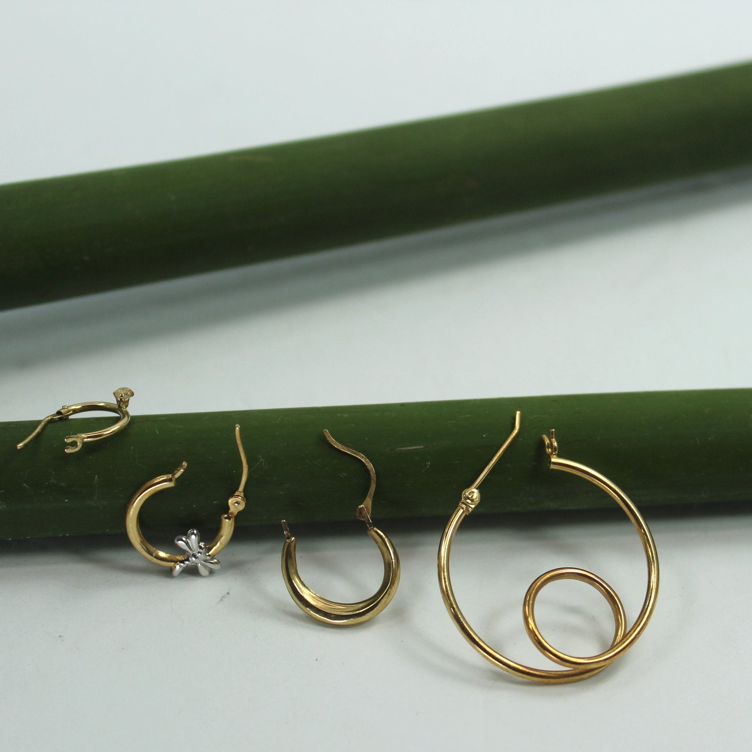 Collection 4 Single Hoop Earrings 14K 10K JCM Jacmel Mauritius