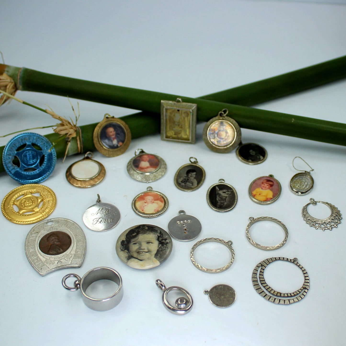 Collection 24 Jewelry Frames Misc Metal DIY Jewelry Collage Repurpose