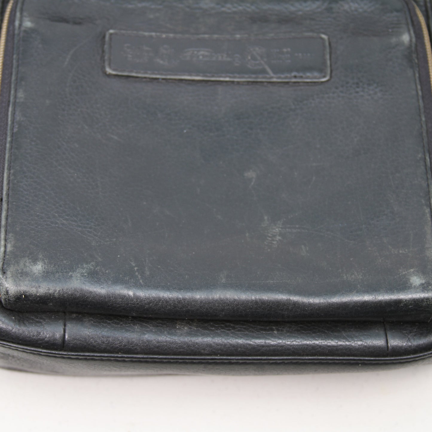 Vtg Fossil 75082 Black Pebbled Leather Shoulder Bag Handbag w/Key