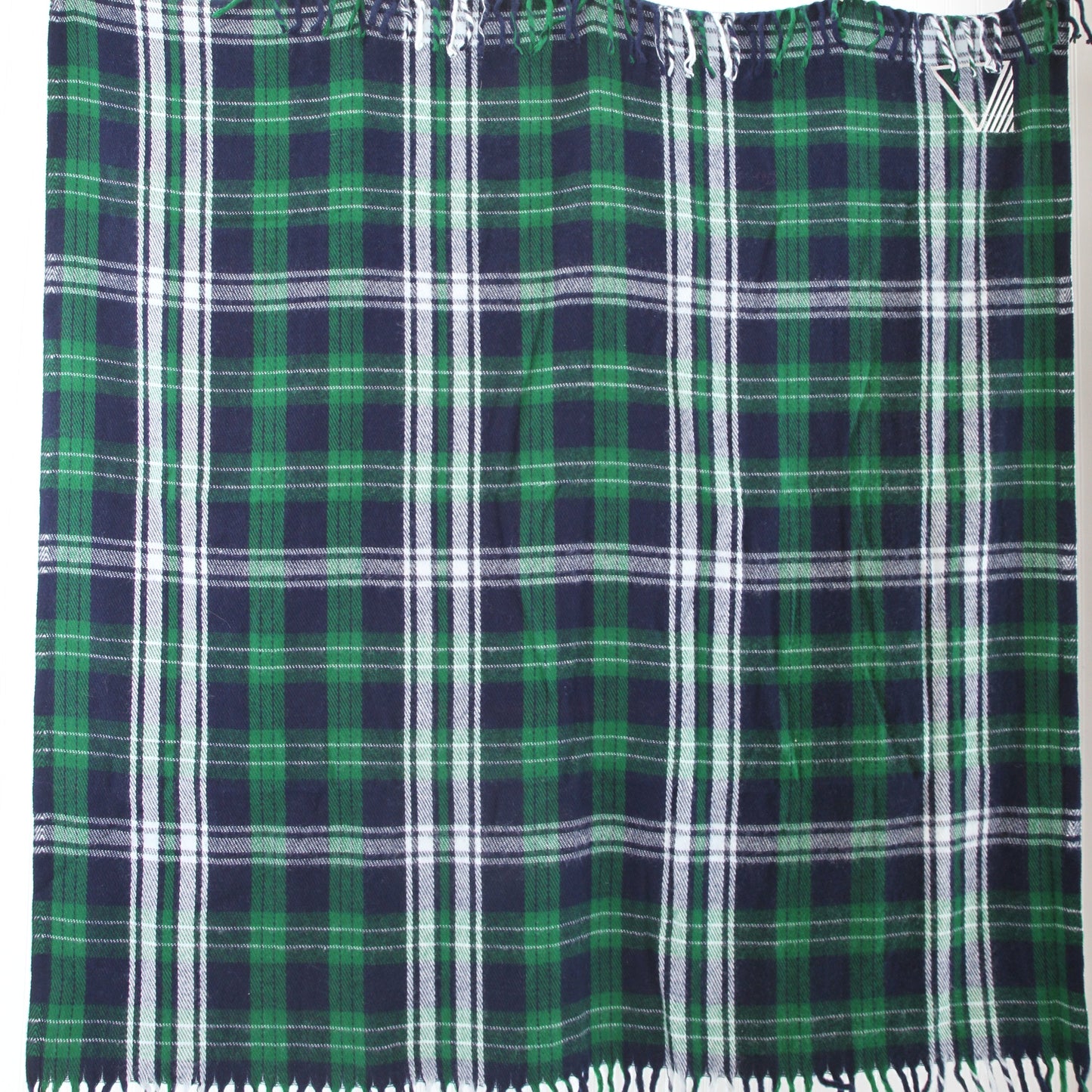Faribo throw in green blue white plaid6