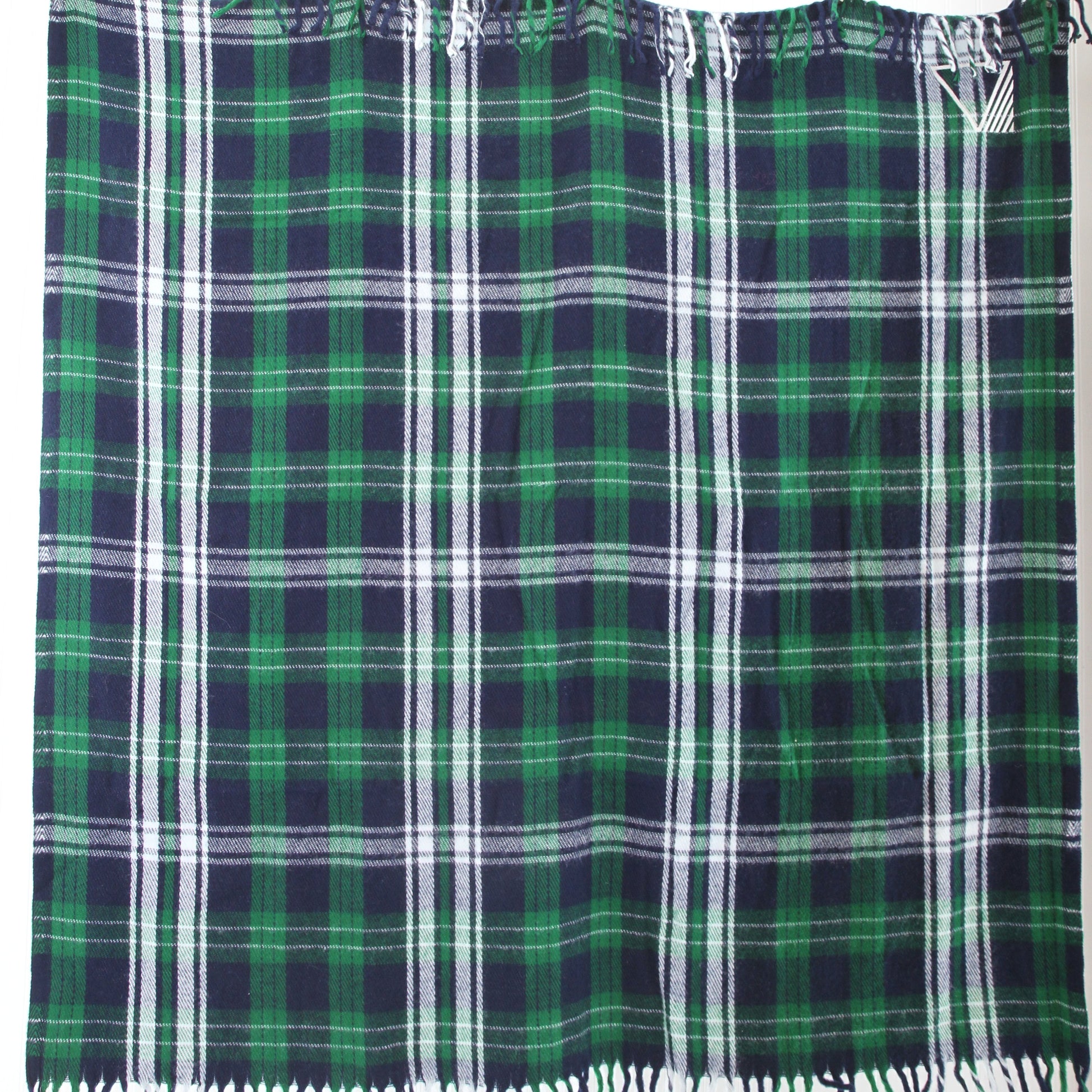 Faribo throw in green blue white plaid6