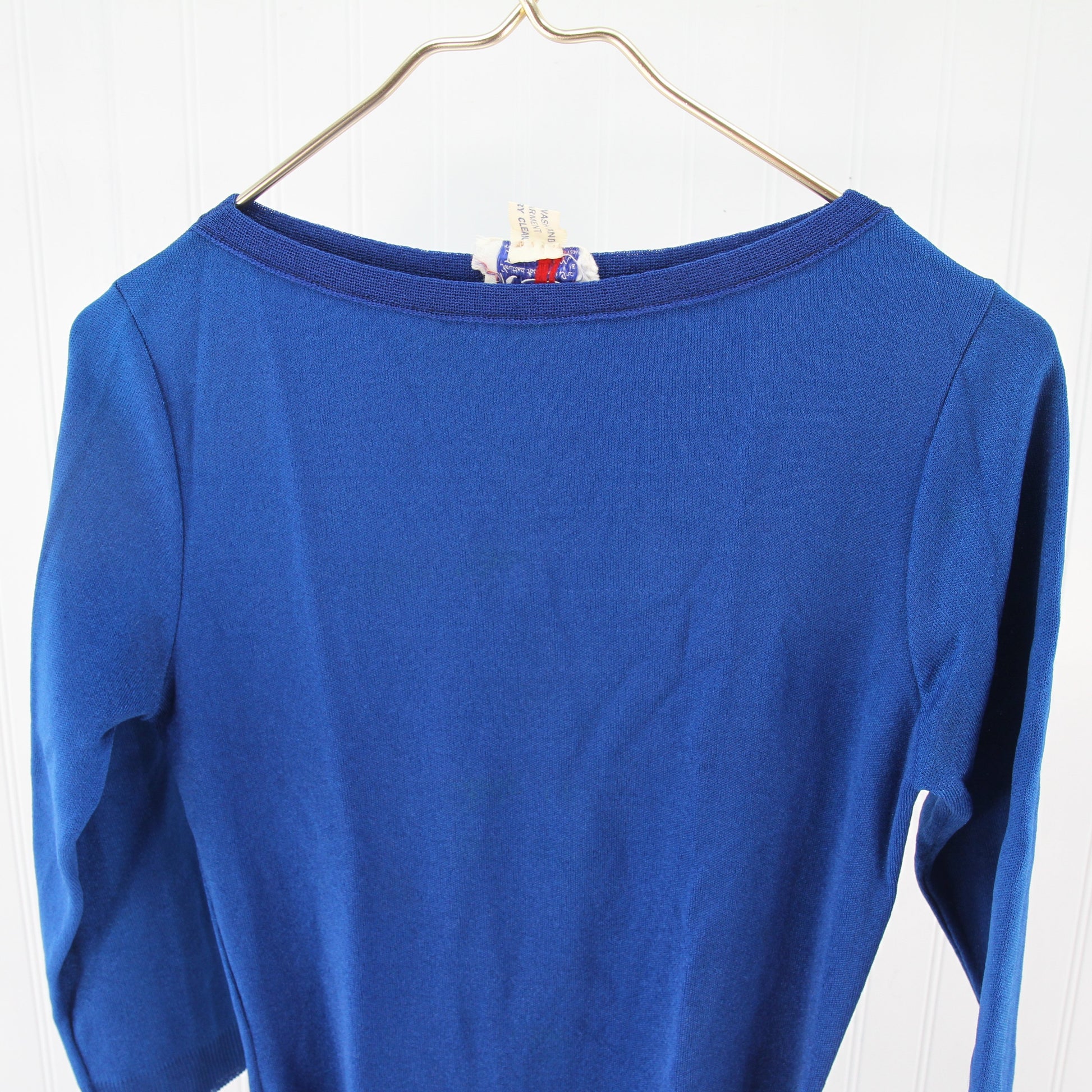 1970's Rosanna Blue Ban-Lon Knitted Dress2