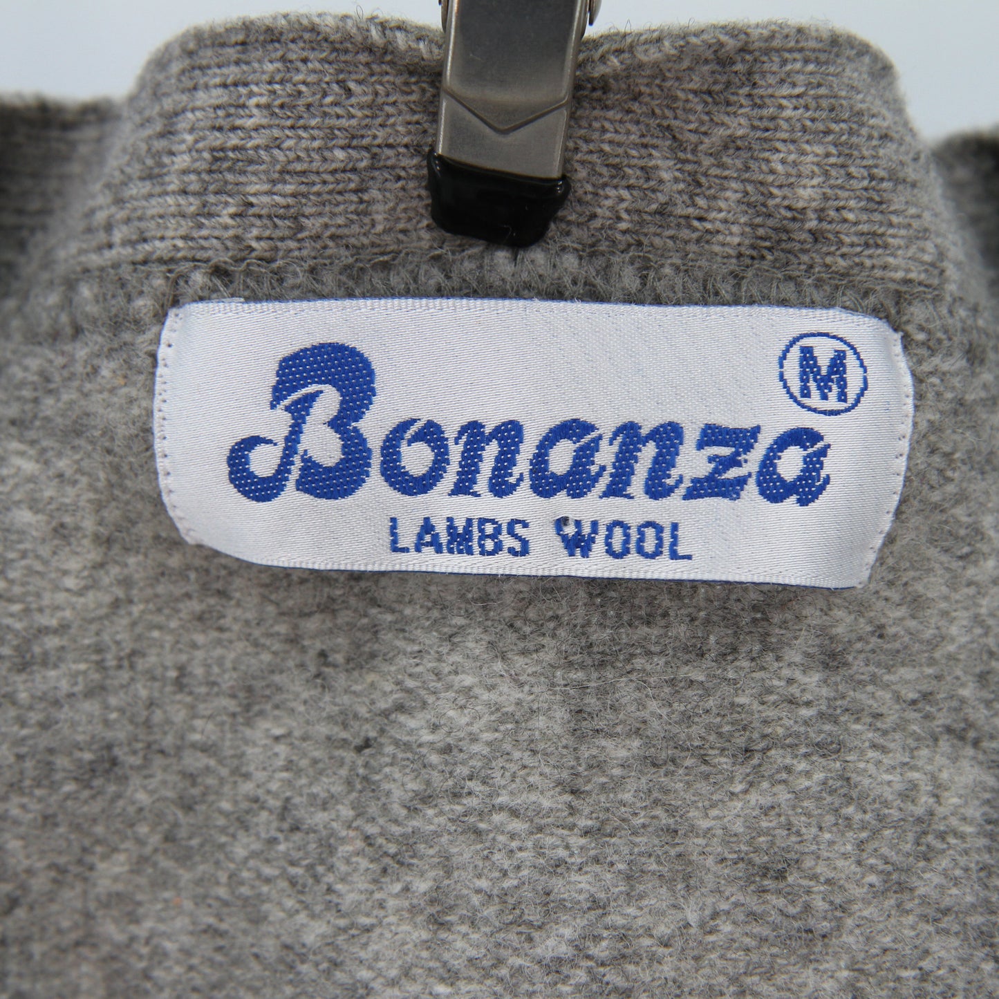Bonanza Grey Lambs Wool Cable Knit Sweater Cardigan4