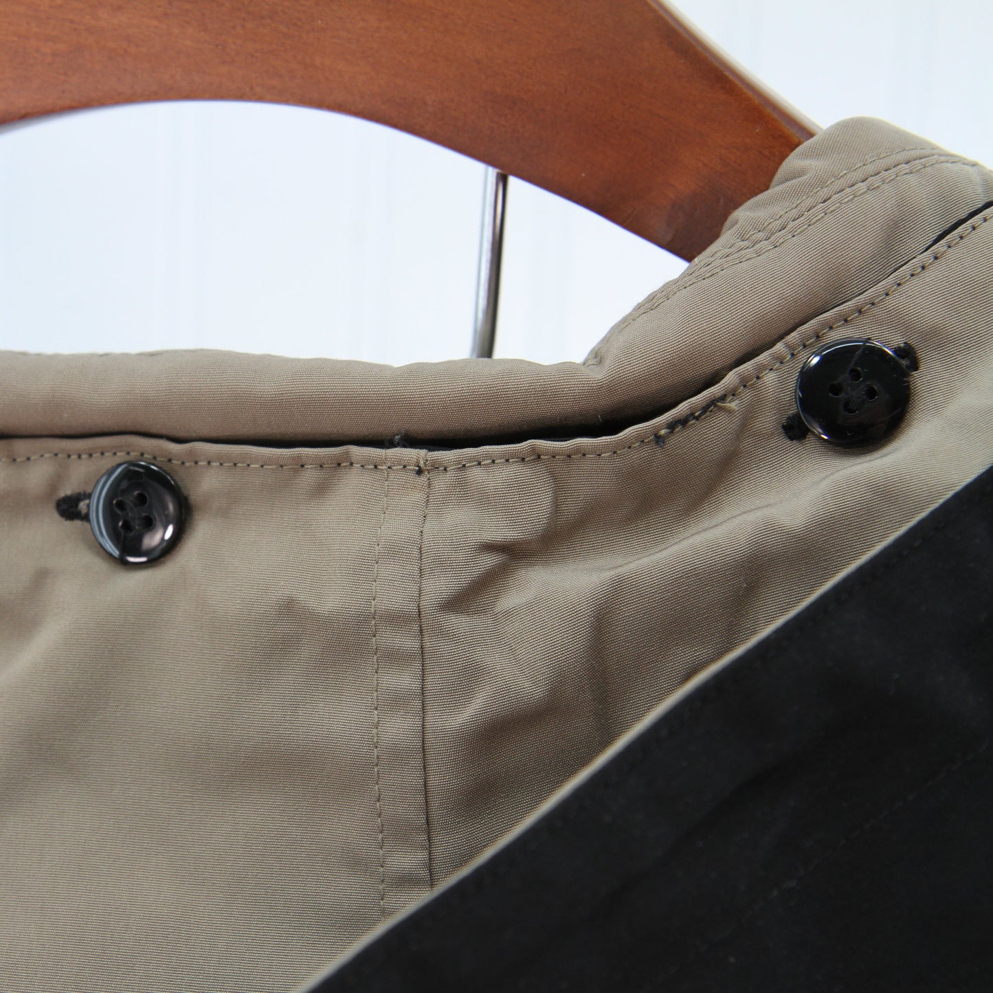 Nautica Womens Jacket Black & Tan Zippered Lining Removable Hood XL