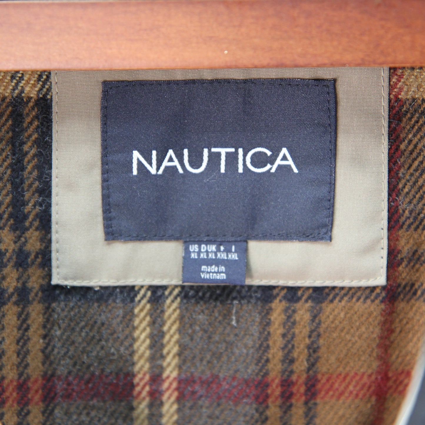 Nautica Womens Jacket Black & Tan Zippered Lining Removable Hood XL