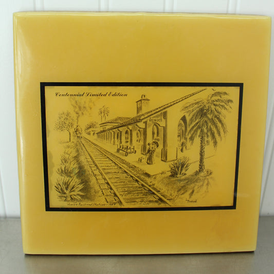 Railroad Station Venice Fl 1927 Glazed Tile Ltd Edition 8"