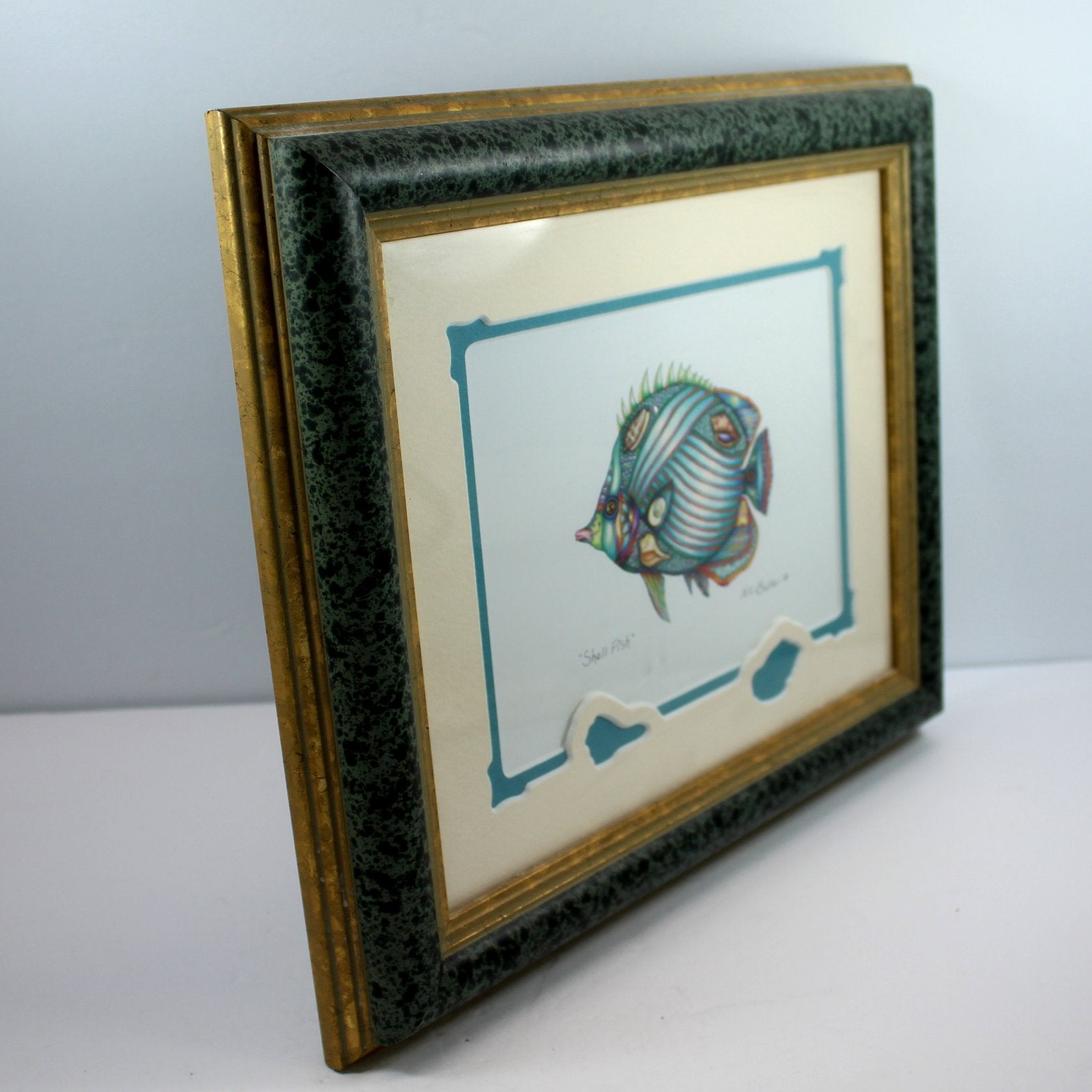 Nora C Butler Framed Print "Shell Fish" Colorful Tropical Fish Art depth of frame