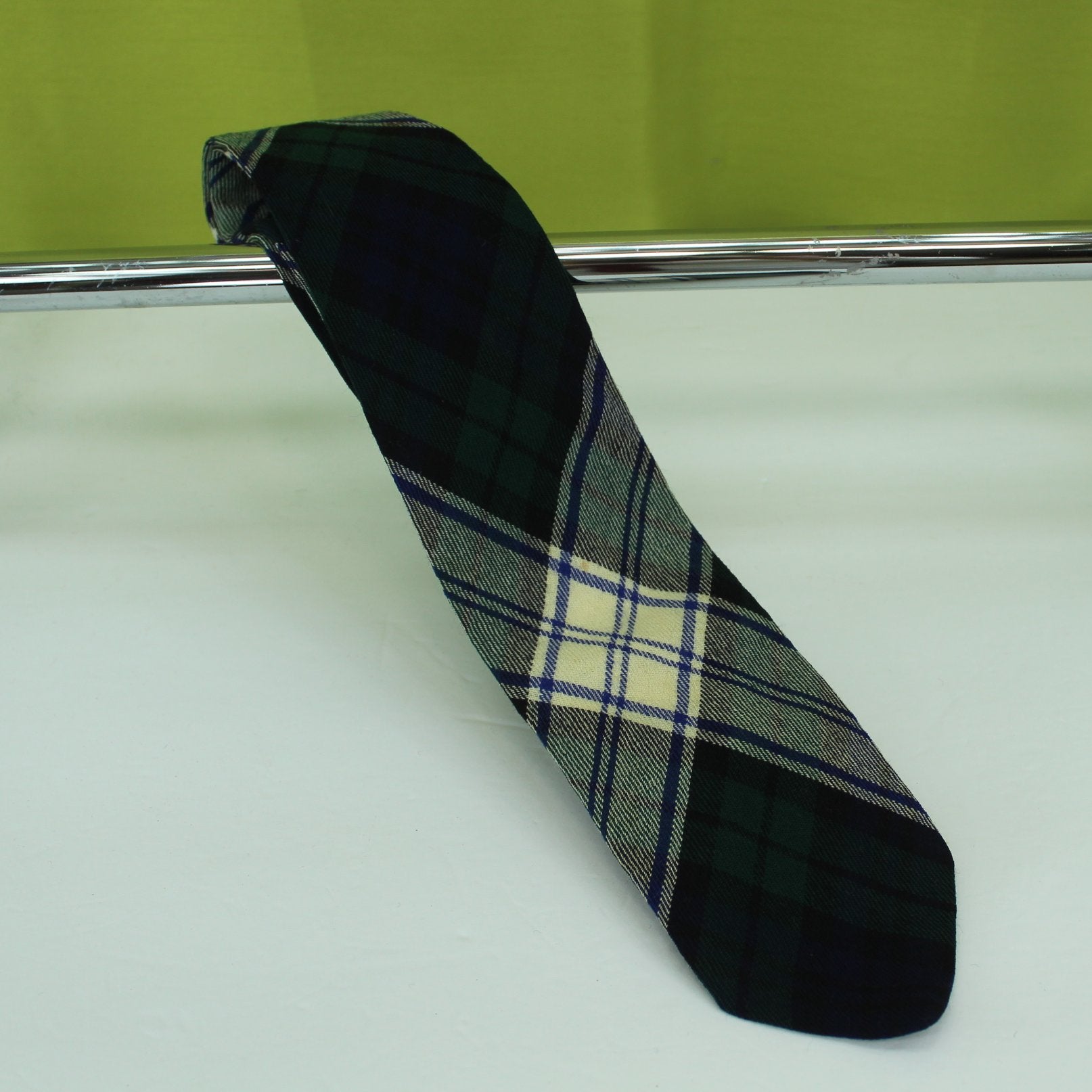 Kinloch Anderson Scotland Vintage Necktie Black Watch Wool 56" X 3 1/4" front view
