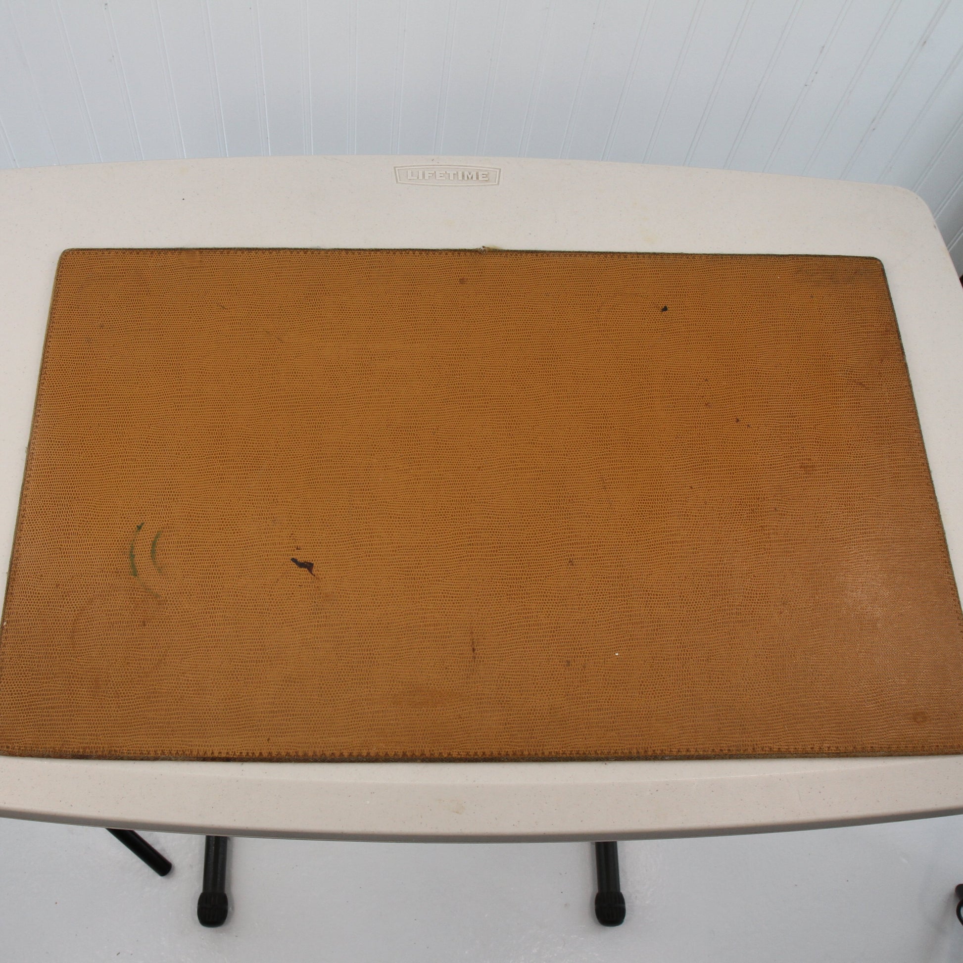 Vintage Reversible Pebbled Brown Leather Deskpad Side Two 