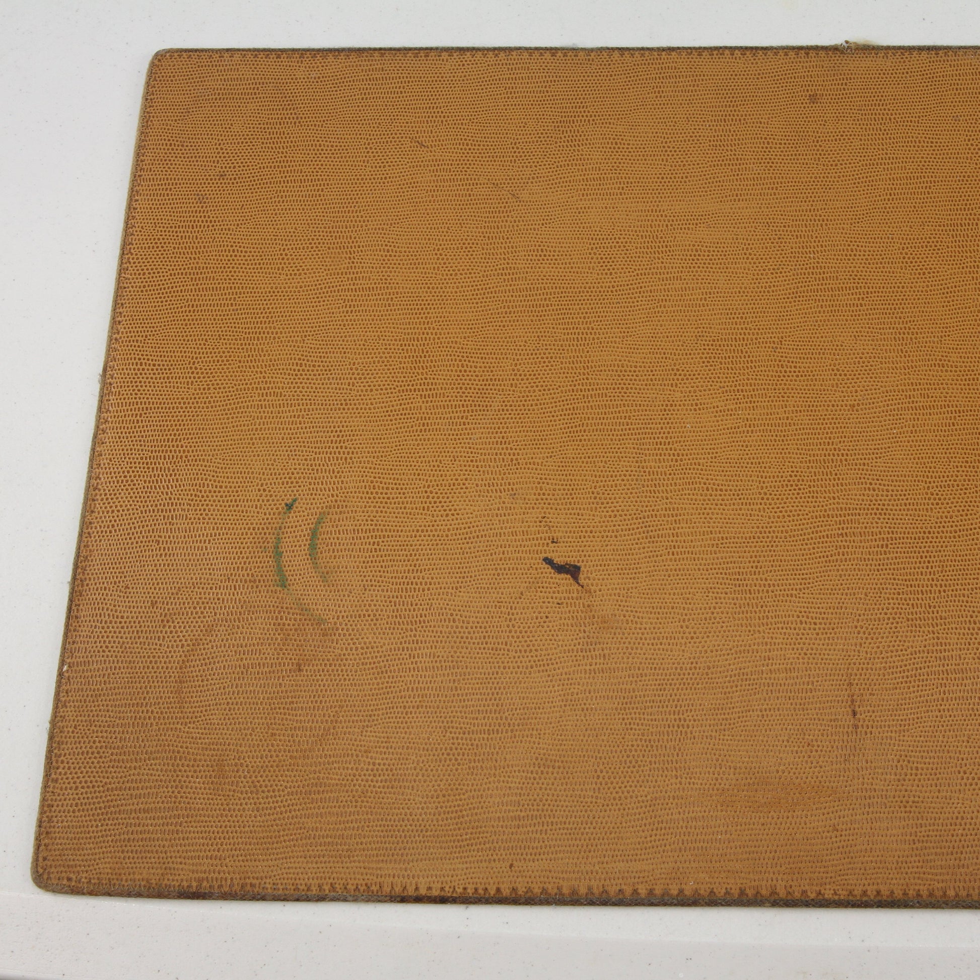 Vintage Reversible Pebbled Brown Leather Deskpad Side Two left