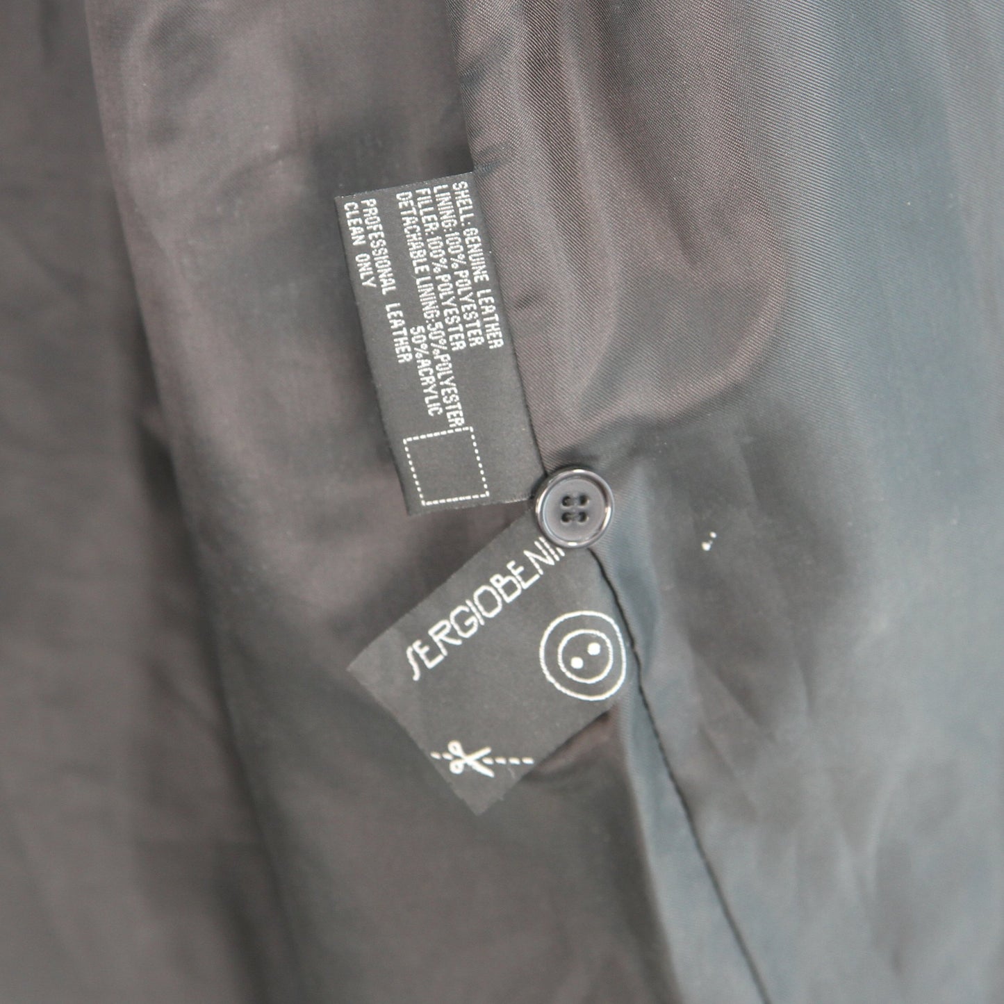 Sergio Benini Mens Black Leather Jacket Medium 7