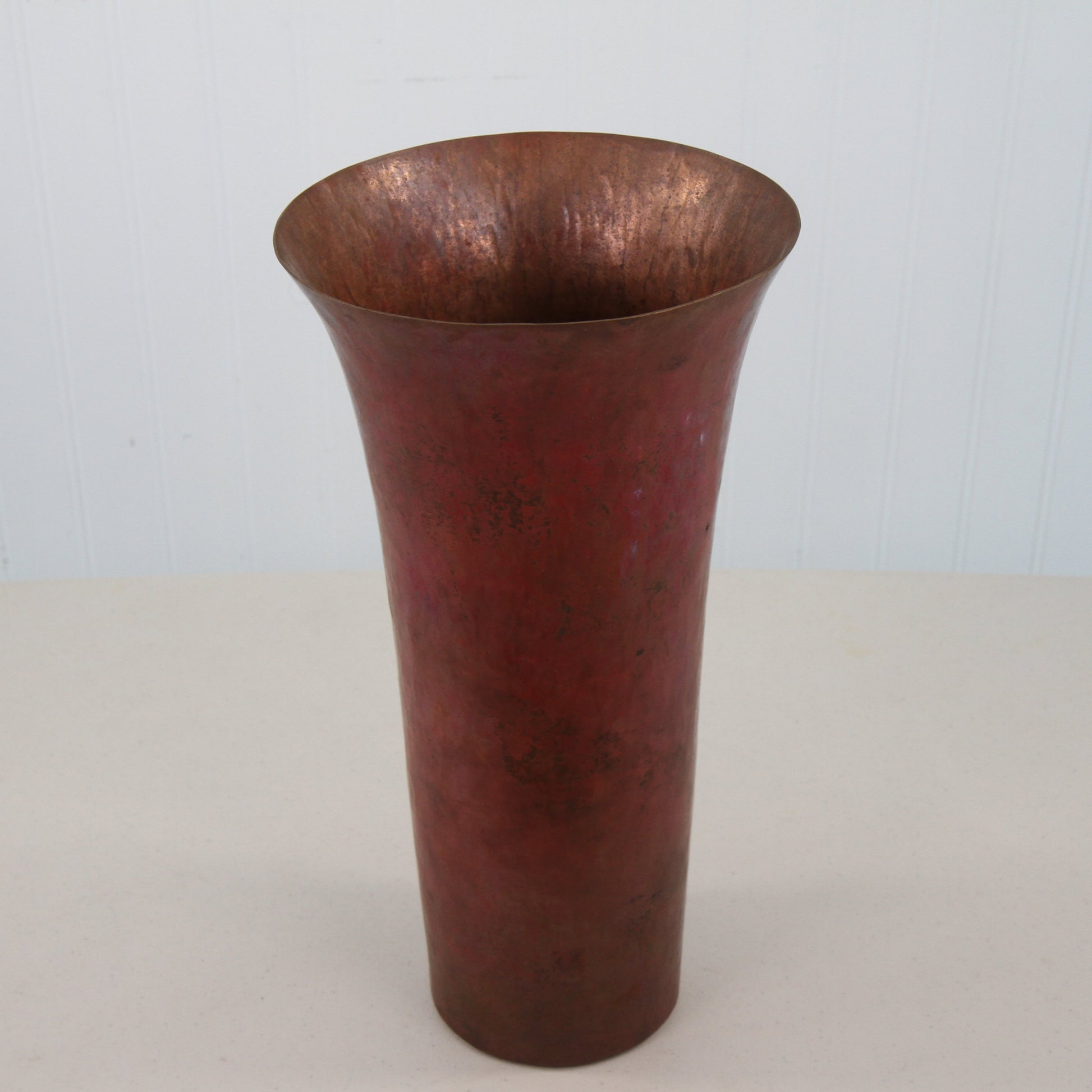 Santa Clara del Cobre signed JCLR hammered copper vase full view1