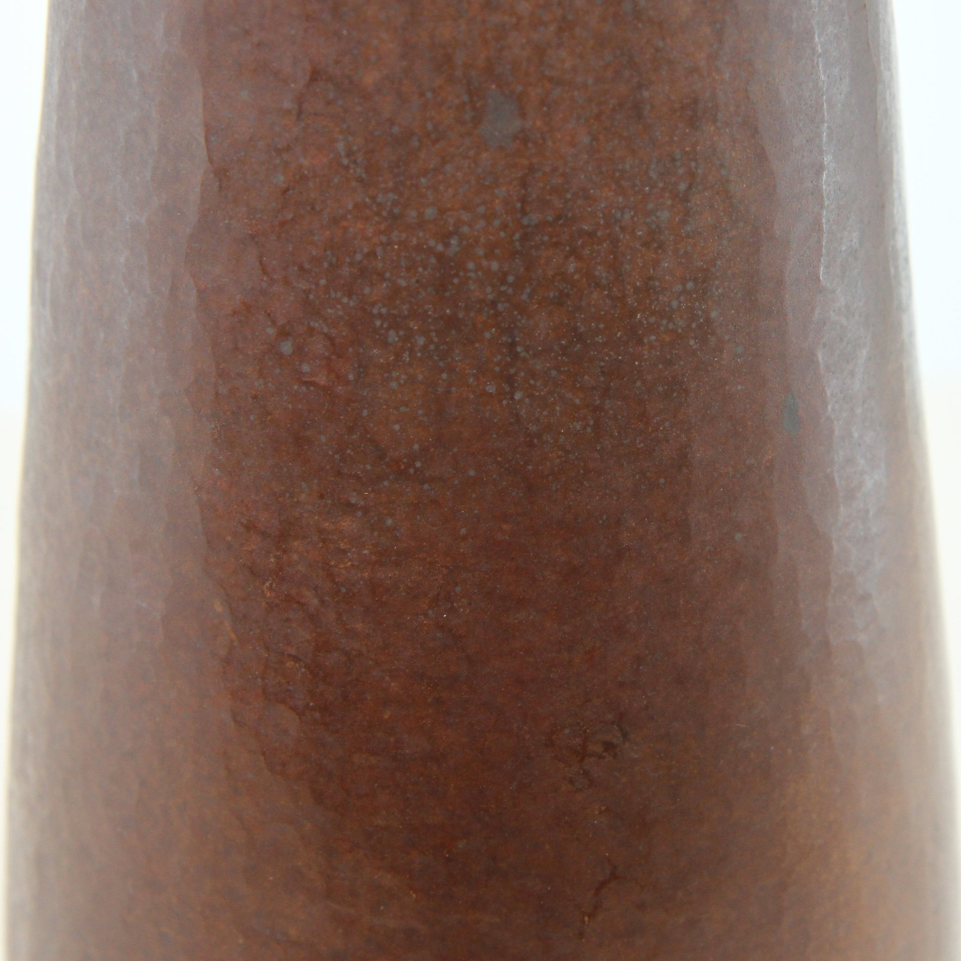Santa Clara del Cobre signed JCLR hammered copper vase patina view