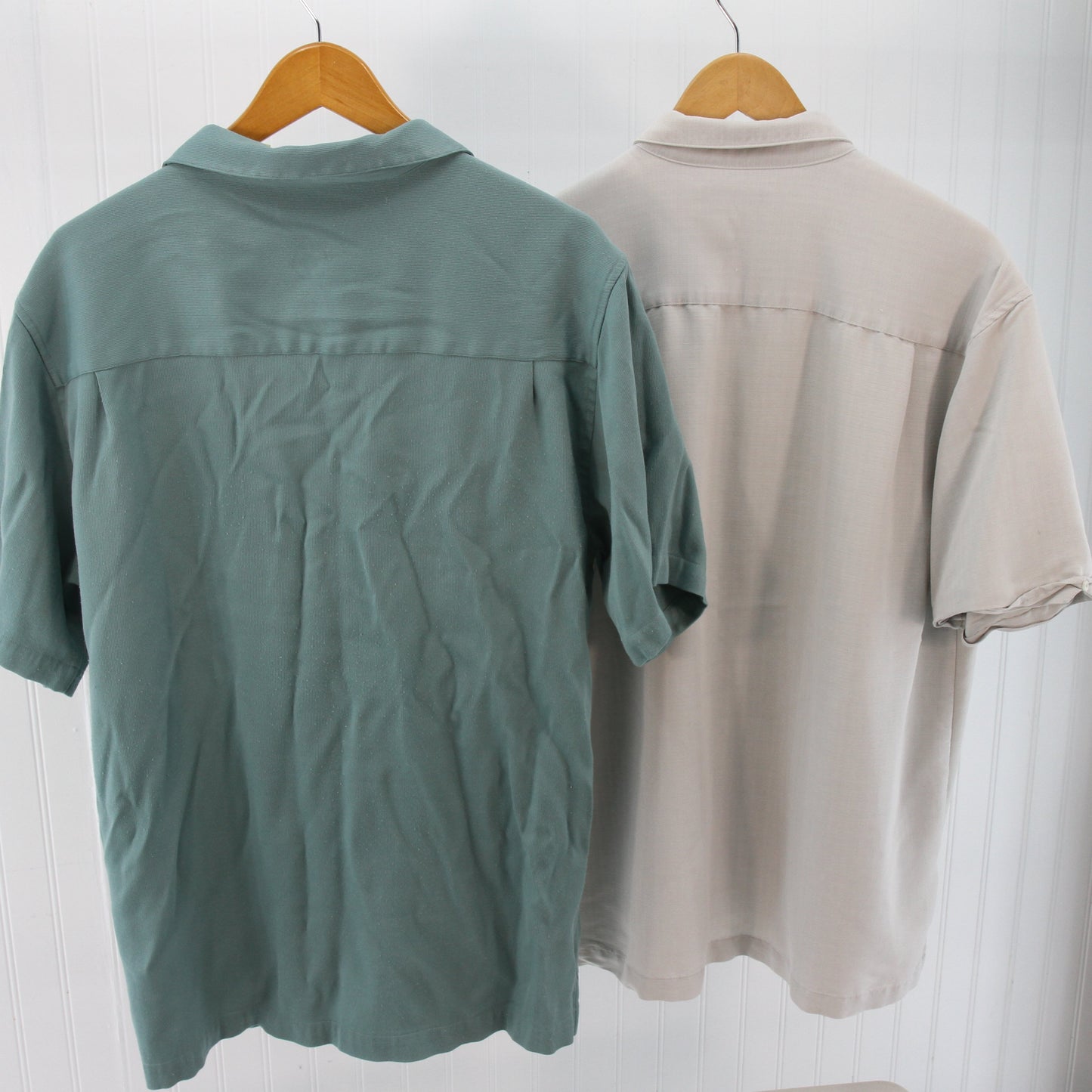Cubavera Two Cuban Shirts Bundle Green Gray Large