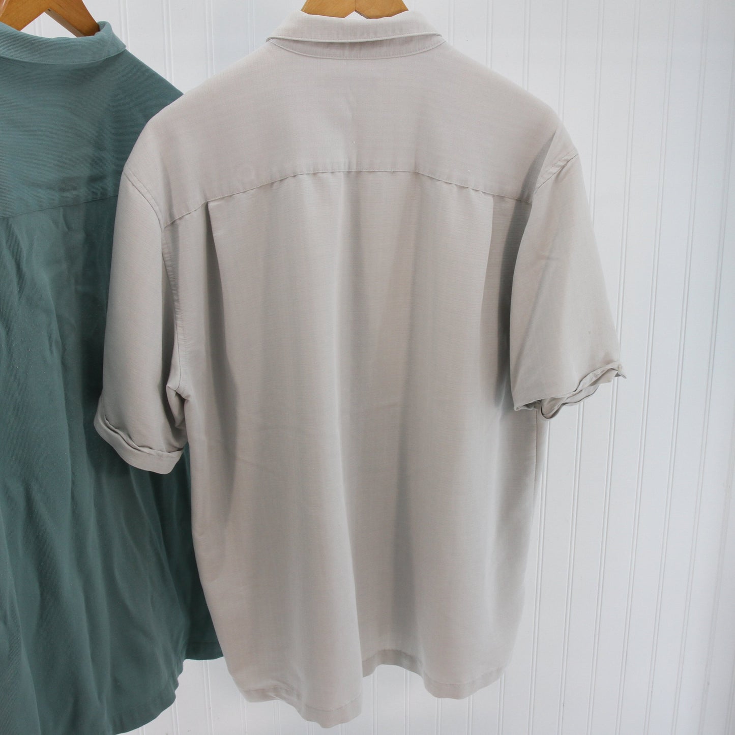 Cubavera Two Cuban Shirts Bundle Green Gray Large