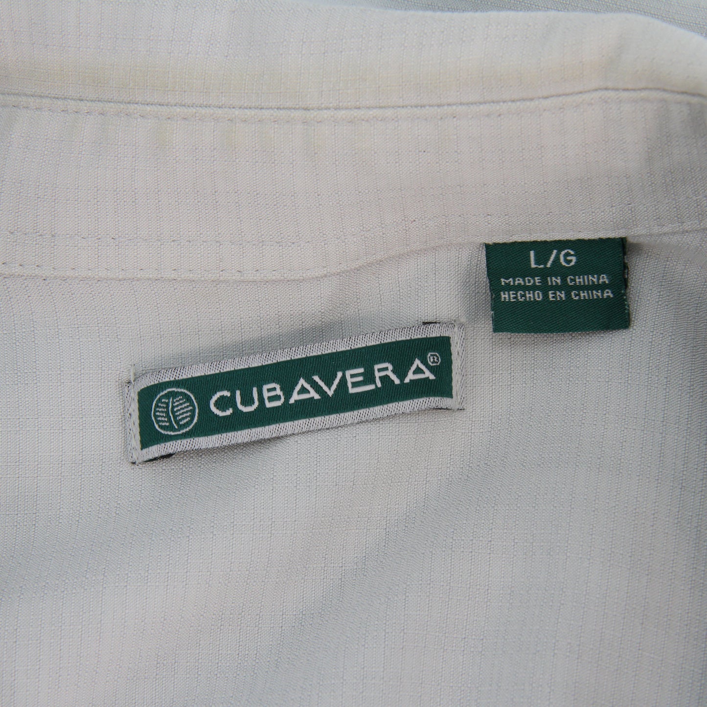 Cubavera Two Cuban Shirts Bundle Green Gray Large