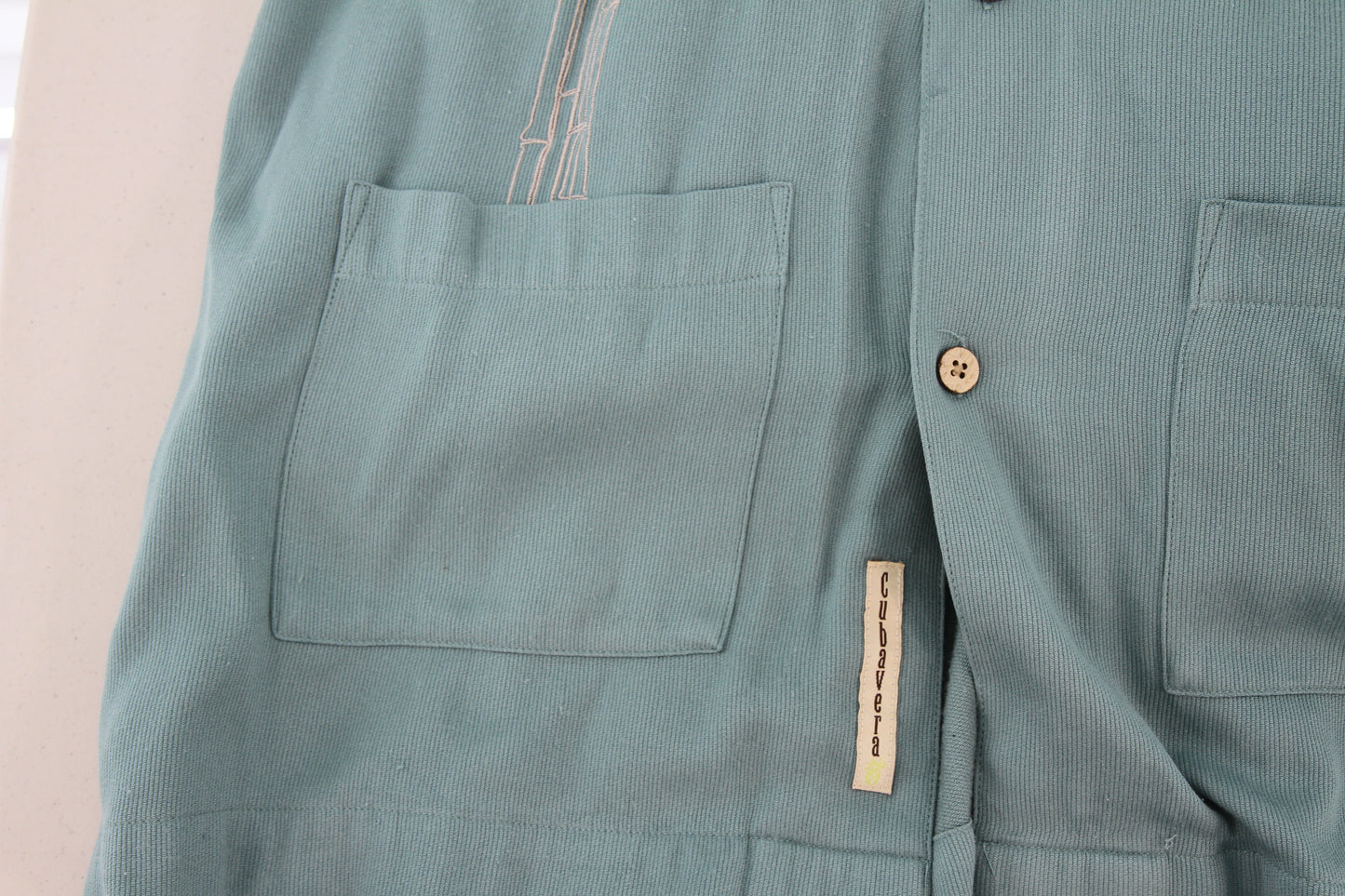 Cubavera Two Cuban Shirts Bundle Green Gray Large