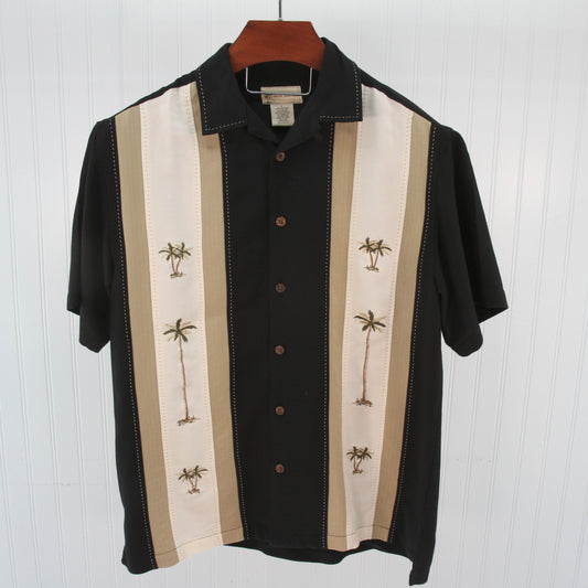 Havana Jack Cafe Black Hawaiian Cuban Shirt front