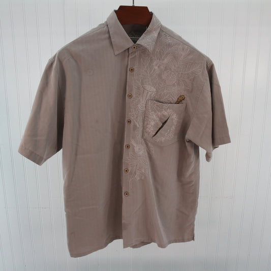 Bamboo Cay Mens Hawaiian Cuban Embroidered Shirt front