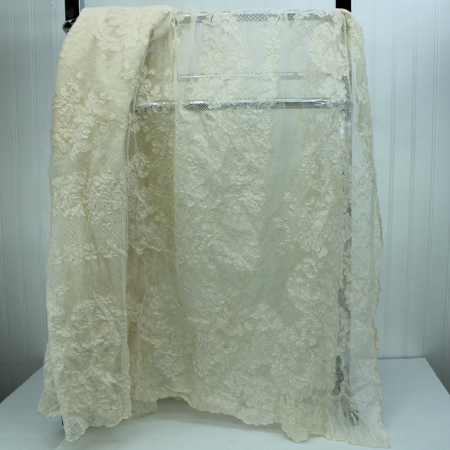 Alencon Cream Lace Tablecloth France Made for Marshall Field Exquisite  allover design