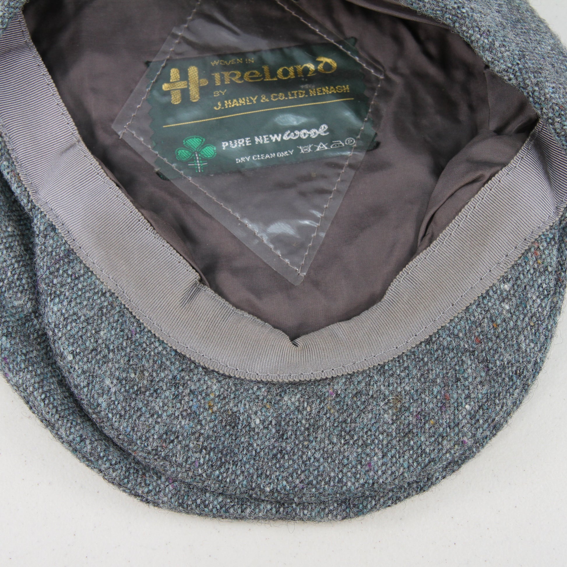 John Hanley wool flat cap brim view1