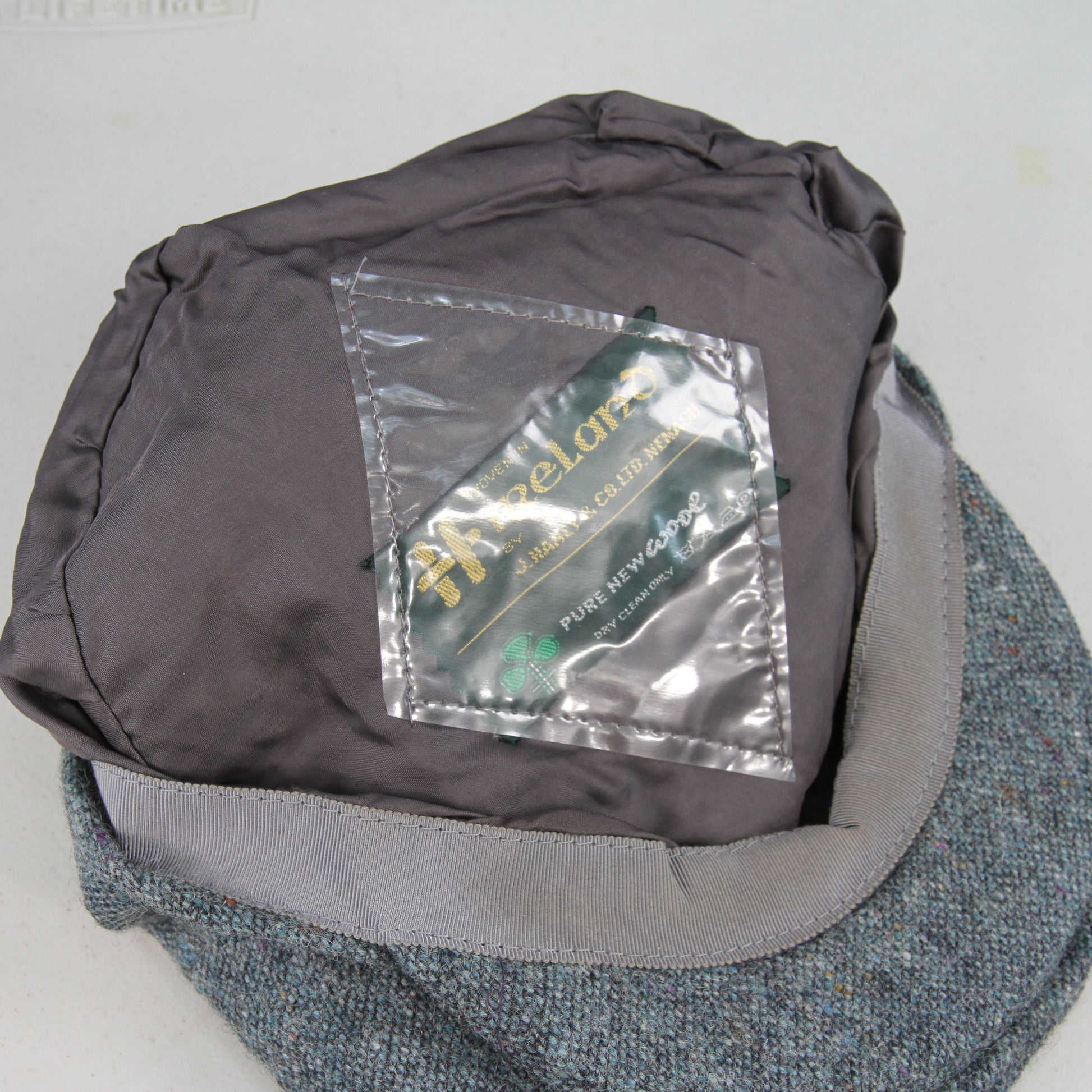 John Hanley wool flat cap liner pulled out view1