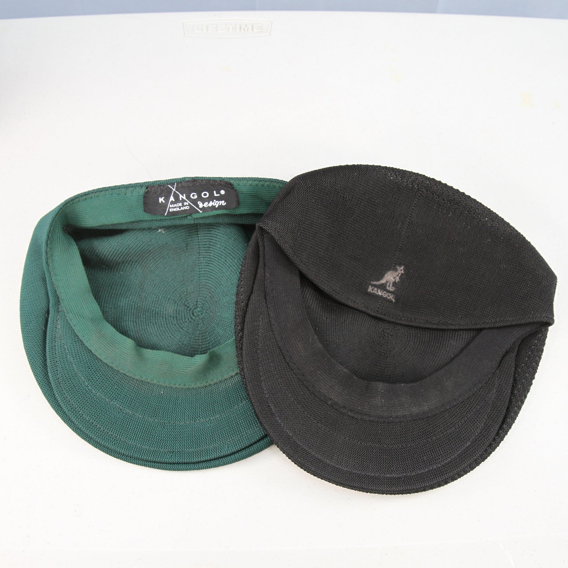 Pair Green Black Kangol Flat Driving Caps  Large 2
