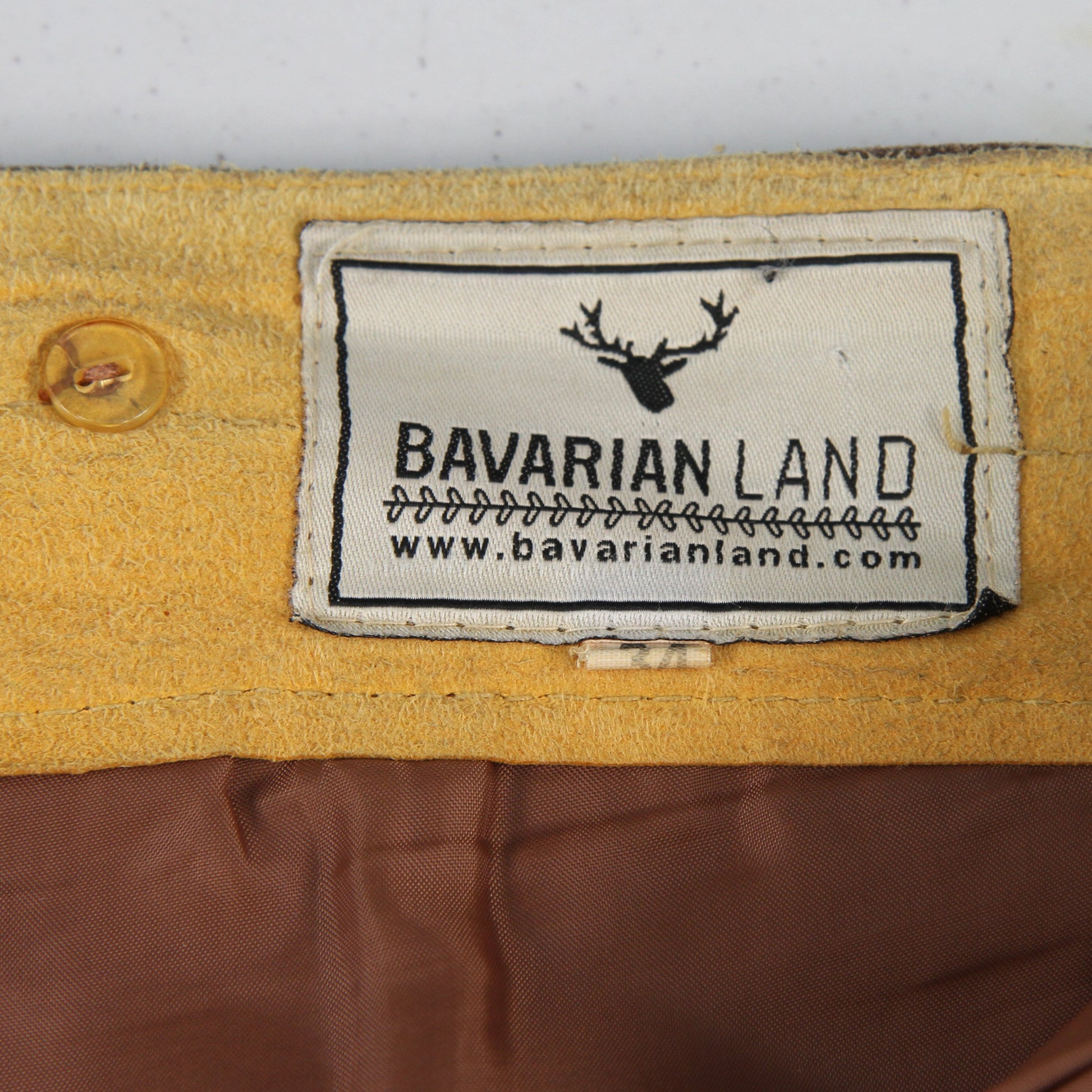 Bavarianland Brown Suede Leather Lederhosen 34" No Suspenders tag