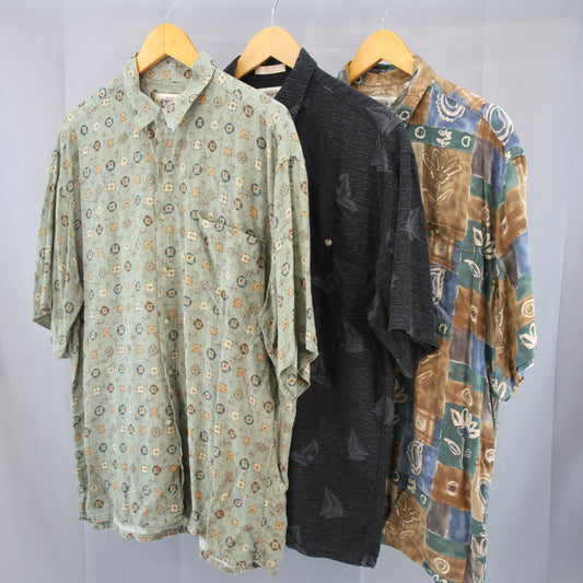 Campia Moda three Hawaiian shirts front view
