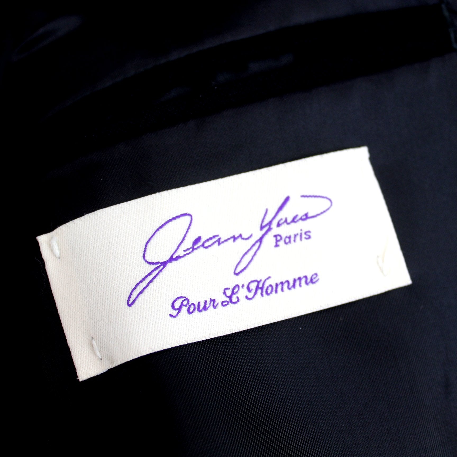 Perry Ellis Evening Suit Formal Men's Black Wool 3 Piece Satin Lapel Trim Print Vest 44R designer label