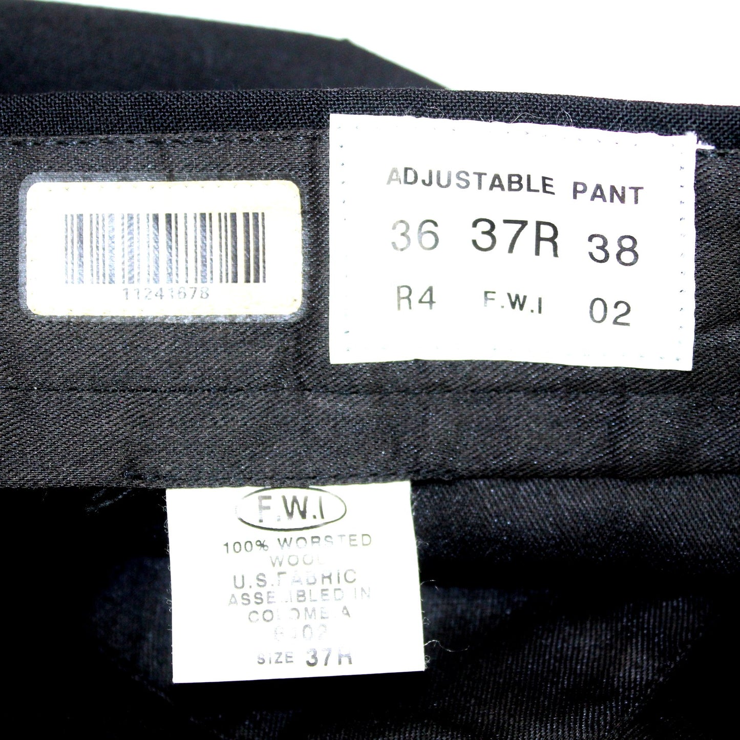 Perry Ellis Evening Suit Formal Men's Black Wool 3 Piece Satin Lapel Trim Print Vest 44R pants label