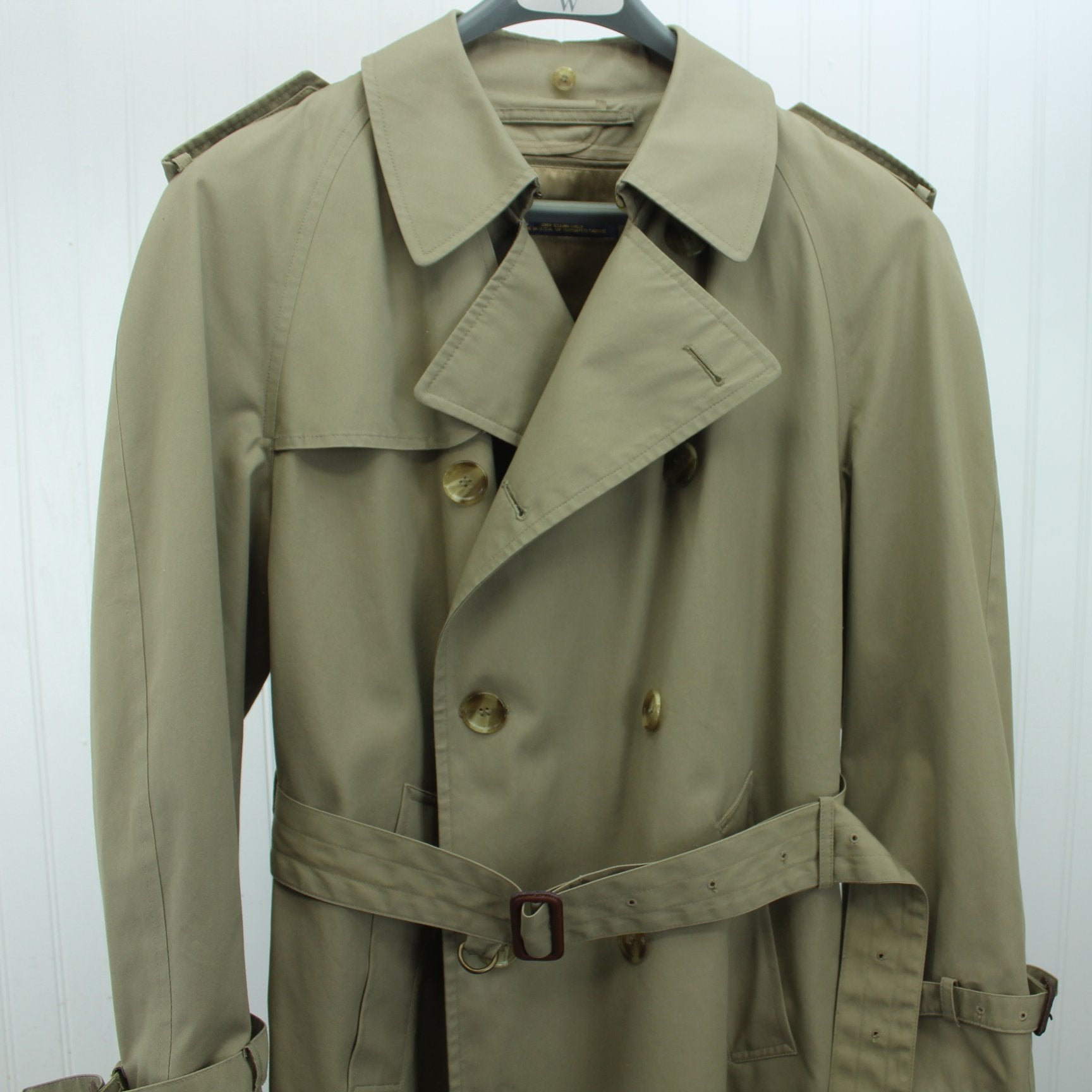 Brooks Bros Vtg Mens Trench Coat Poplin Wool Zip Lining Dupont Zepel G –  Olde Kitchen & Home