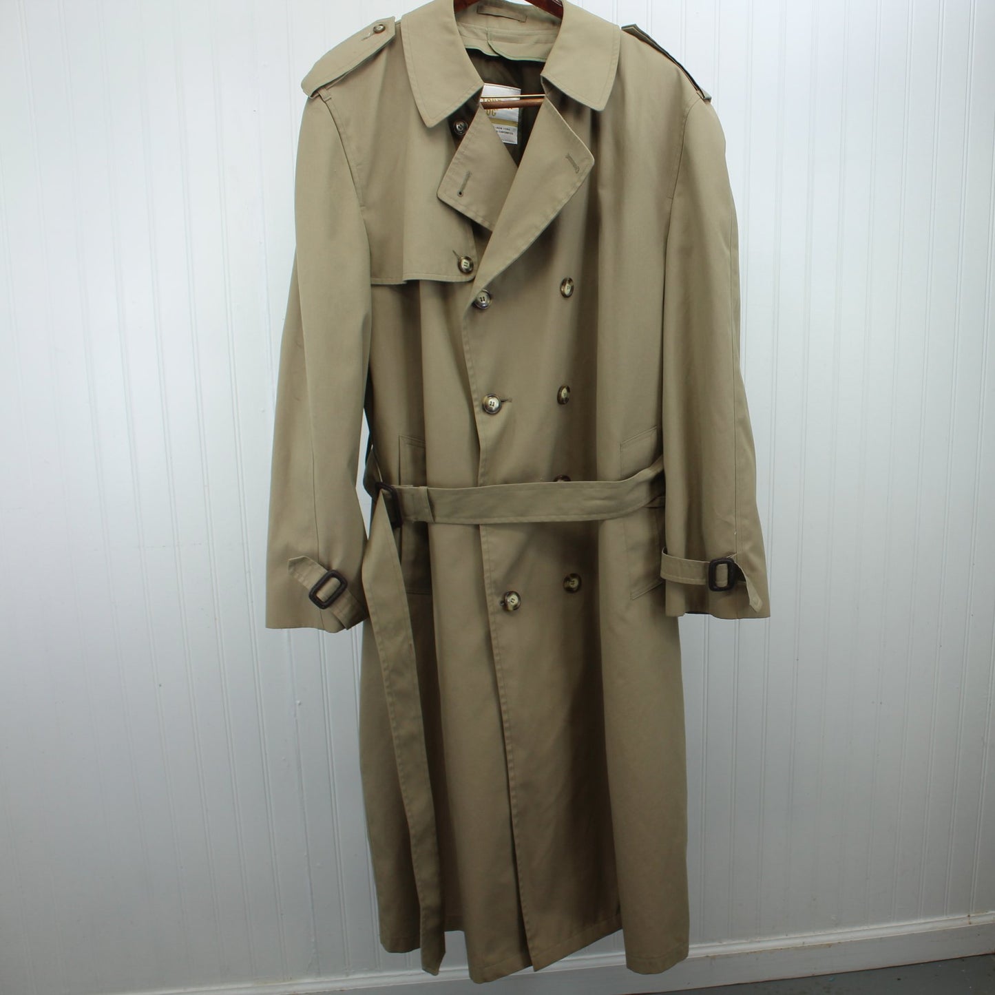 London Fog Trench Coat Men's 46L Dbl Breast Removable Thinsulate Lining
