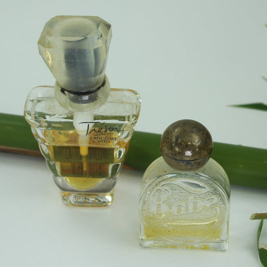 Collection 2 Fragrances Tresor Lancome Faberge Babe Vtg HP Bottles Partial Perfume
