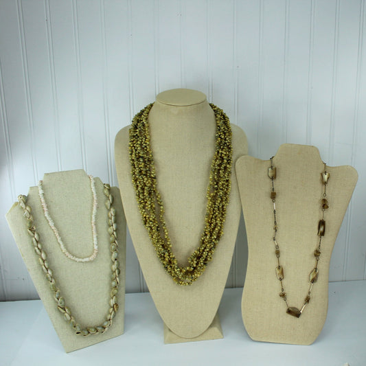 Collection 4 Shell Necklaces Vintage Puka MOP Cut Shell Wear DIY Craft