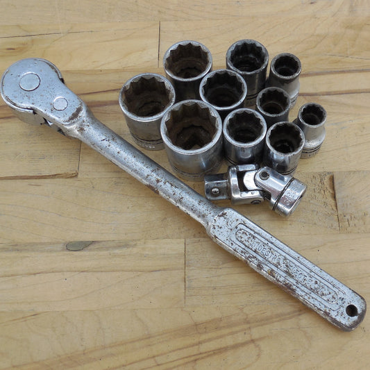 Indestro Select USA Vintage Socket Wrench Set 1/2" Drive 12 pt.