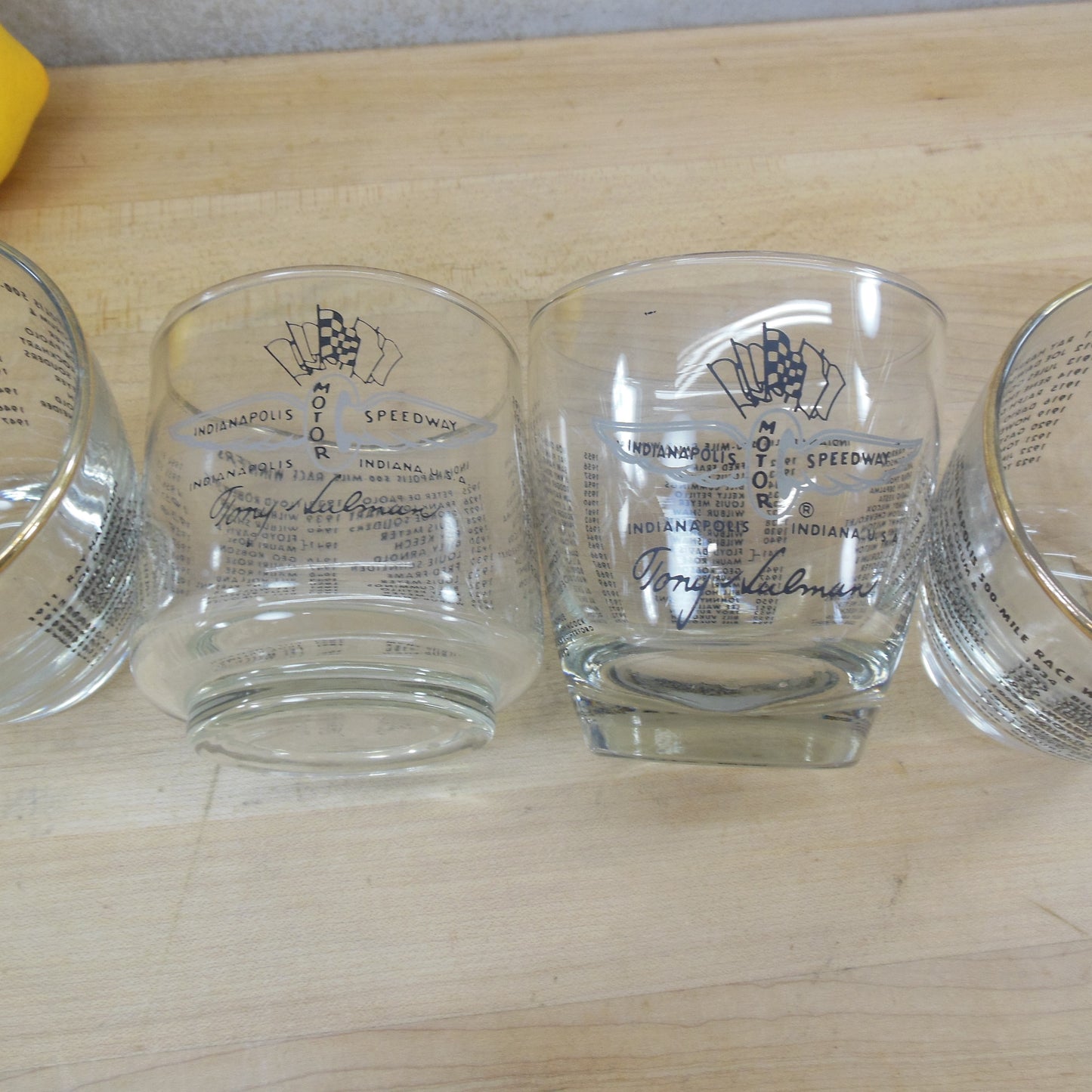 Indianapolis Motor Speedway Lowball Glasses 1957 1964 1974 Used