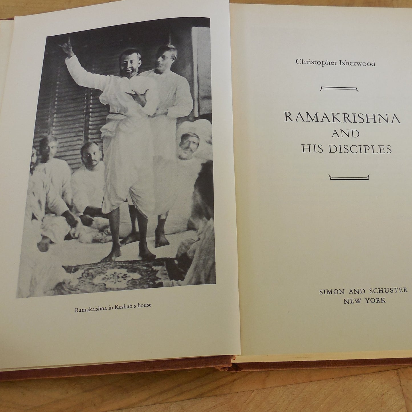 Christopher Isherwood Signed Swami Satprakashananda - Ramakrishna & His Disciples Portrait
