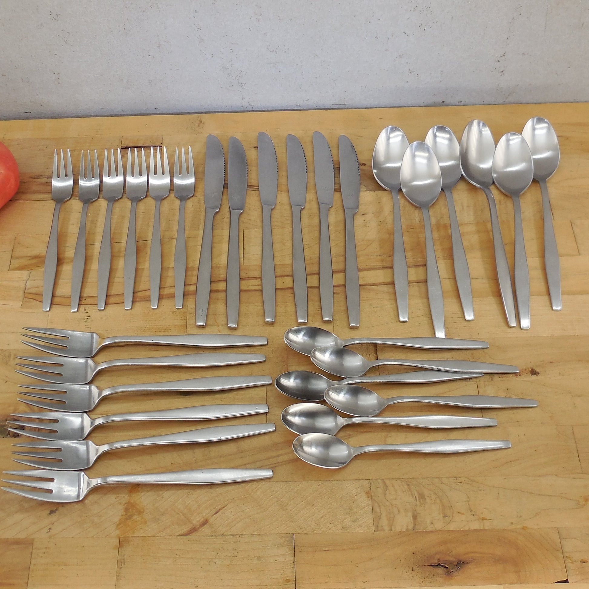 Unbranded Japan MCM Stainless Flatware Service For 6 Scan Modern