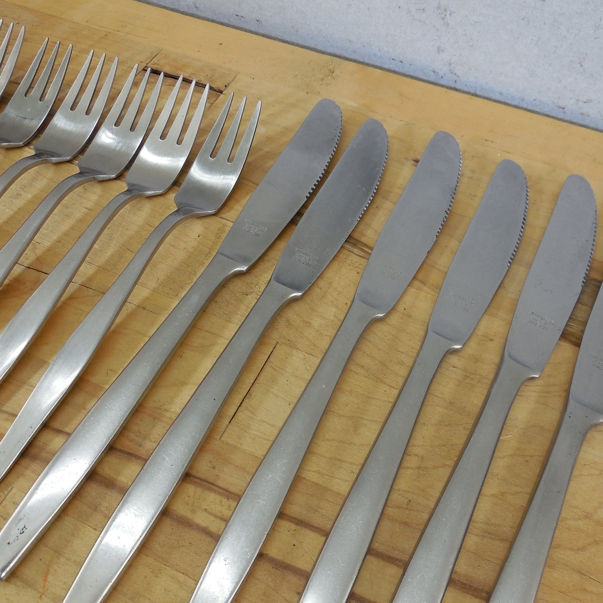Unbranded Japan MCM Stainless Flatware Service For 6 Scan Modern knife