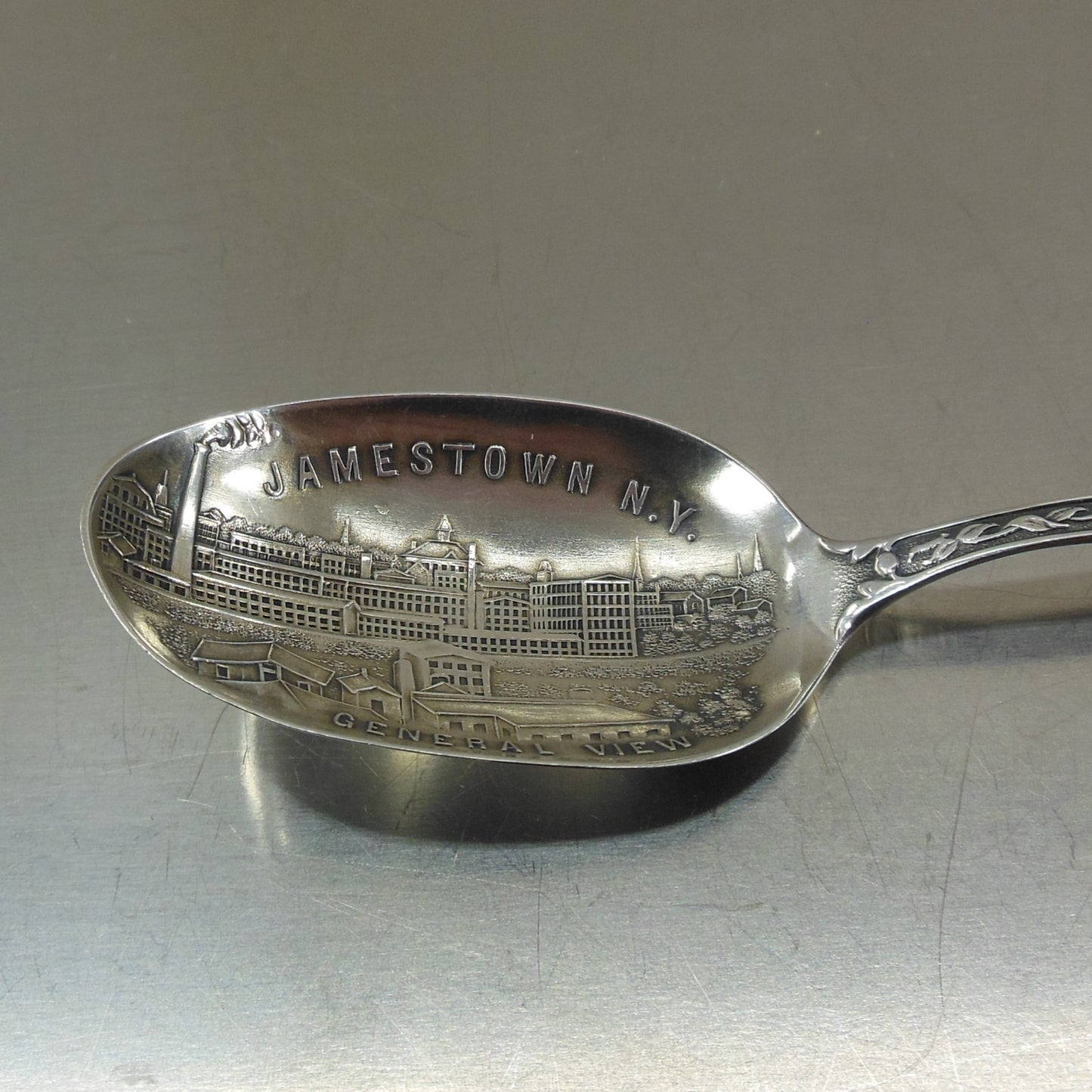 George Vose Sterling Silver Souvenir Spoon - Jamestown New York antique