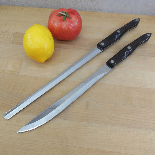Cutco USA Pair Kitchen Knives 1713 Carver 1724 Slicer Serrated Stainless