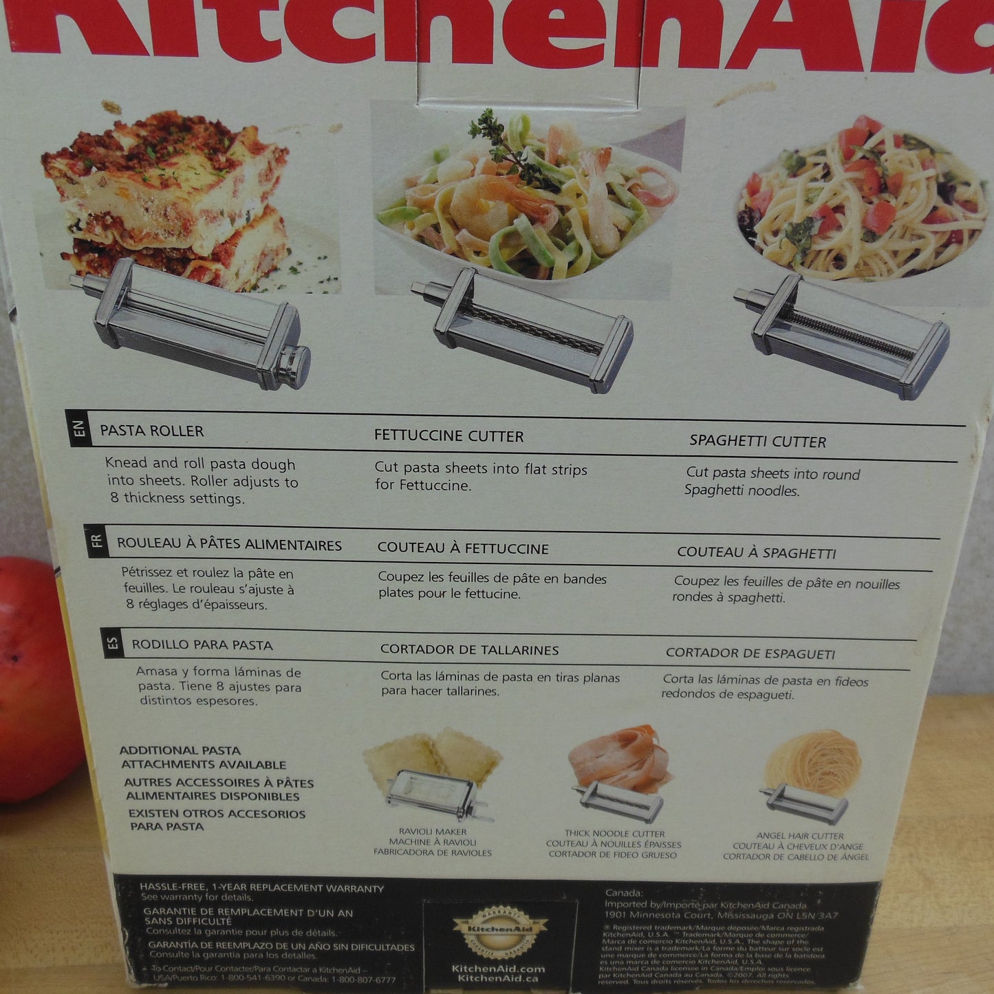 KitchenAid 2009 KPRA Pasta Roller Attachment 3 Piece Set - New Discounted Parts