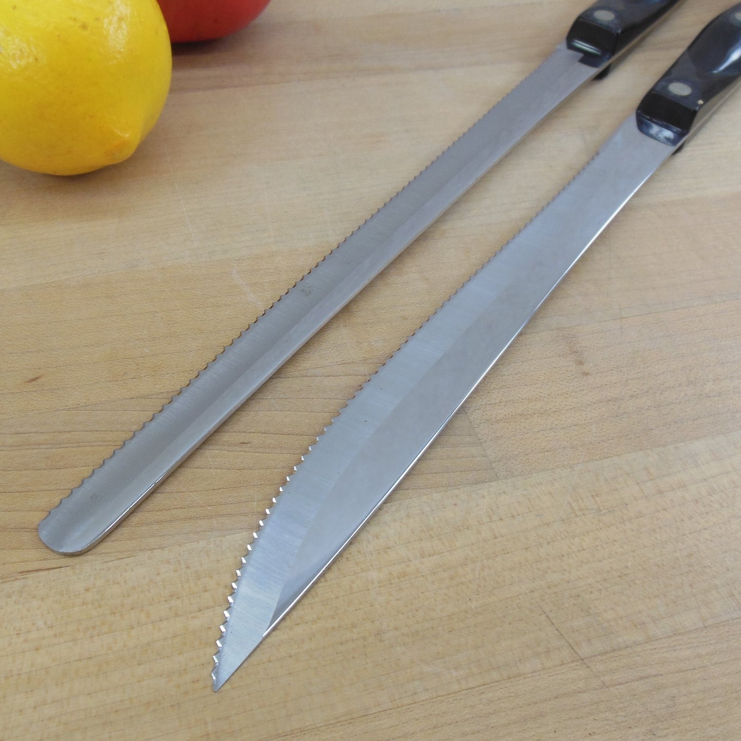 Cutco USA Pair Kitchen Knives 1713 Carver 1724 Slicer Serrated Stainless EUC