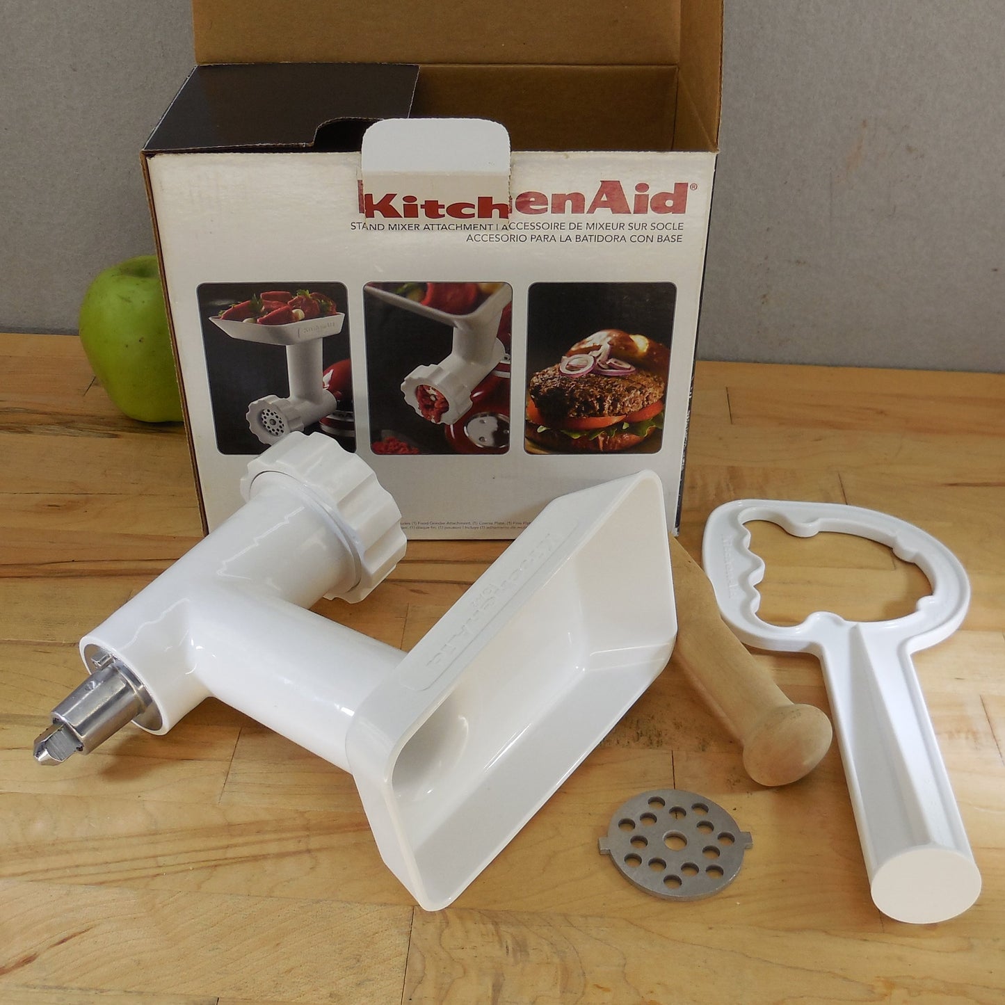 KitchenAid Mixer Attachment FGA Food Meat Grinder Set White EUC