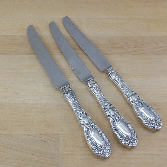 Towle King Richard Sterling Silver Flatware - 3 Dinner Knives