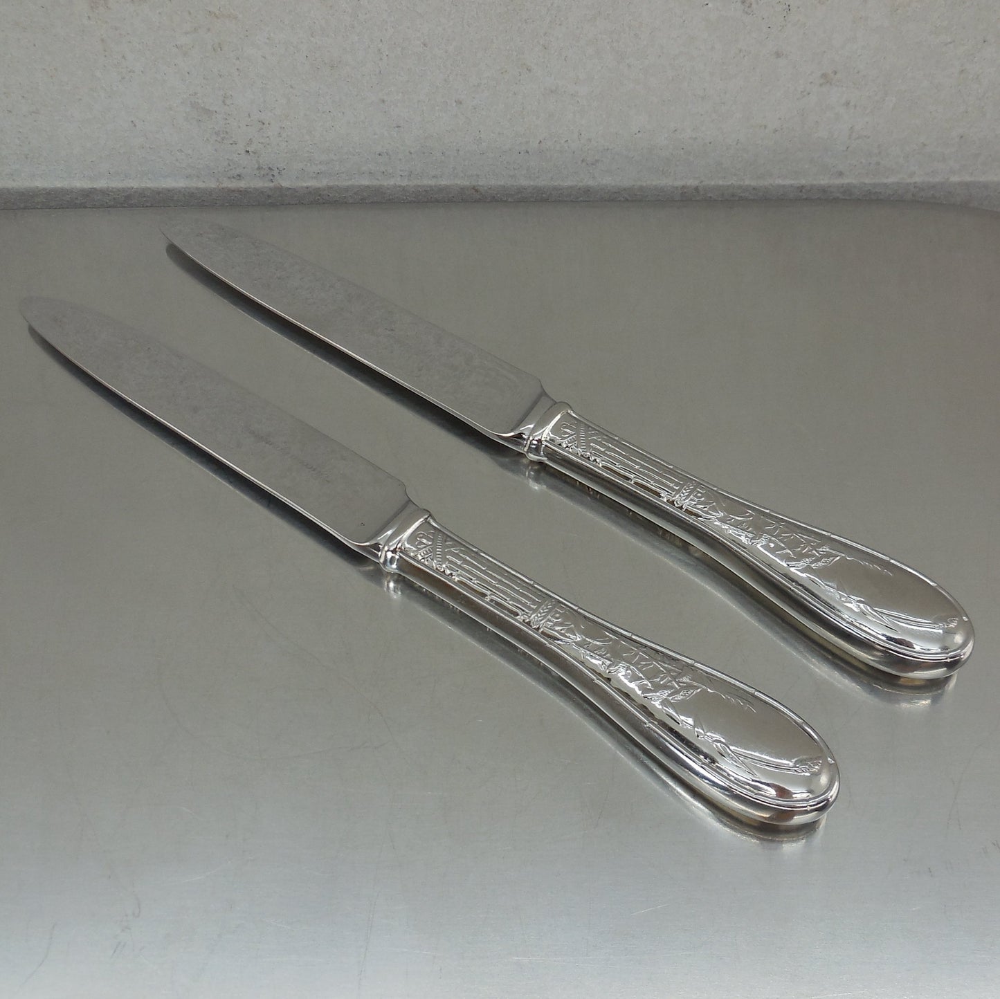Ricci Argentieri Japanese Bird Stainless Flatware - 2 Dinner Knives 9-1/2"