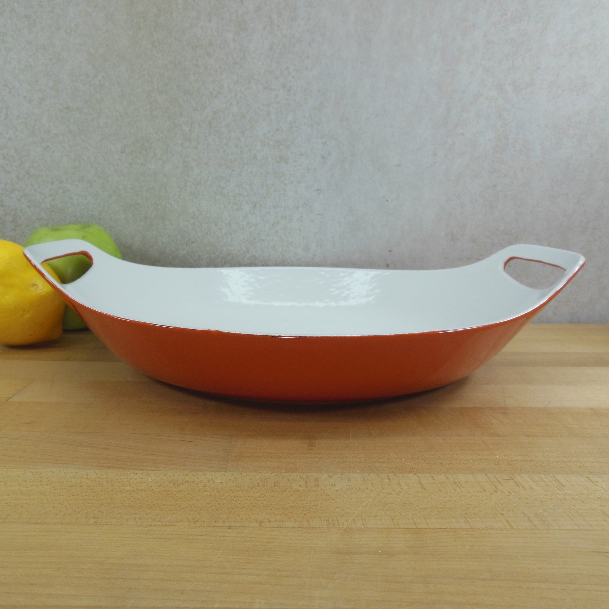 Copco Denmark Lax Orange Cast Iron Round Casserole Baker Paella Pan