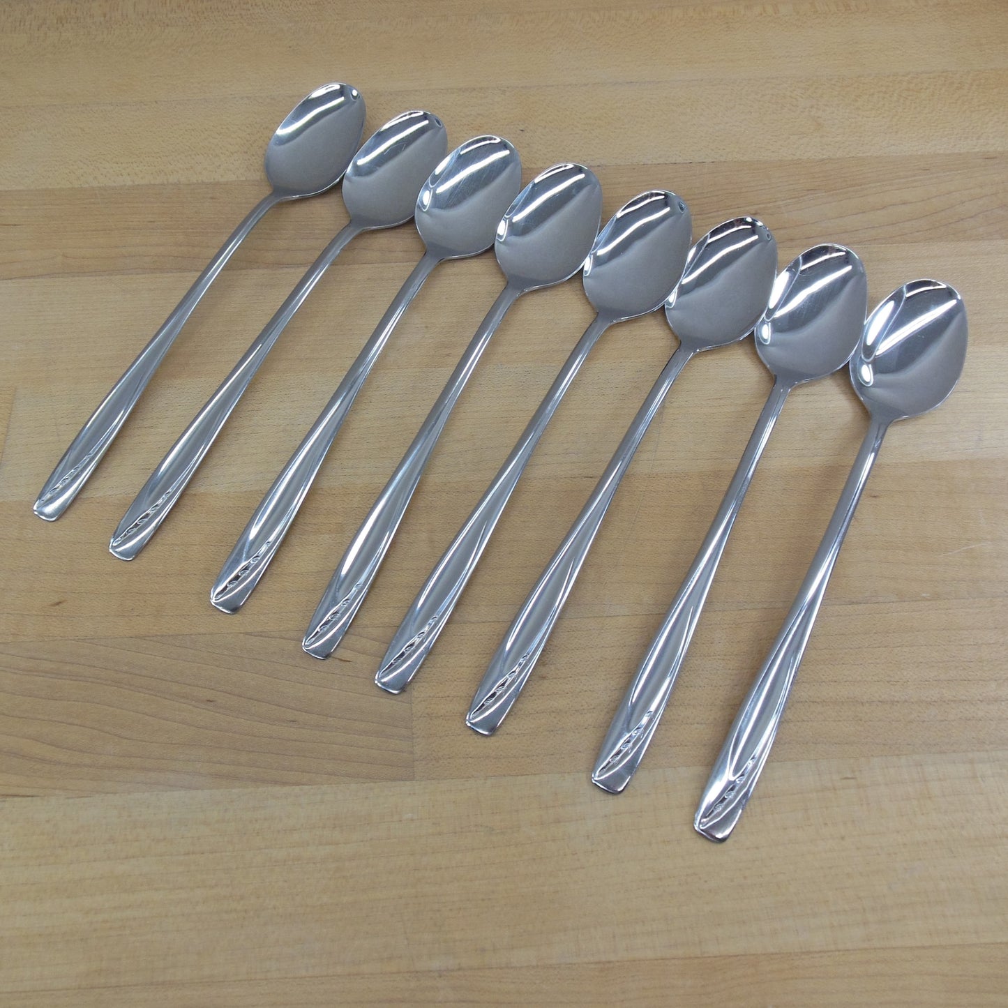 International Rogers Cutlery Stainless Lawncrest - 8 Set Iced Tea Spoons Vintage