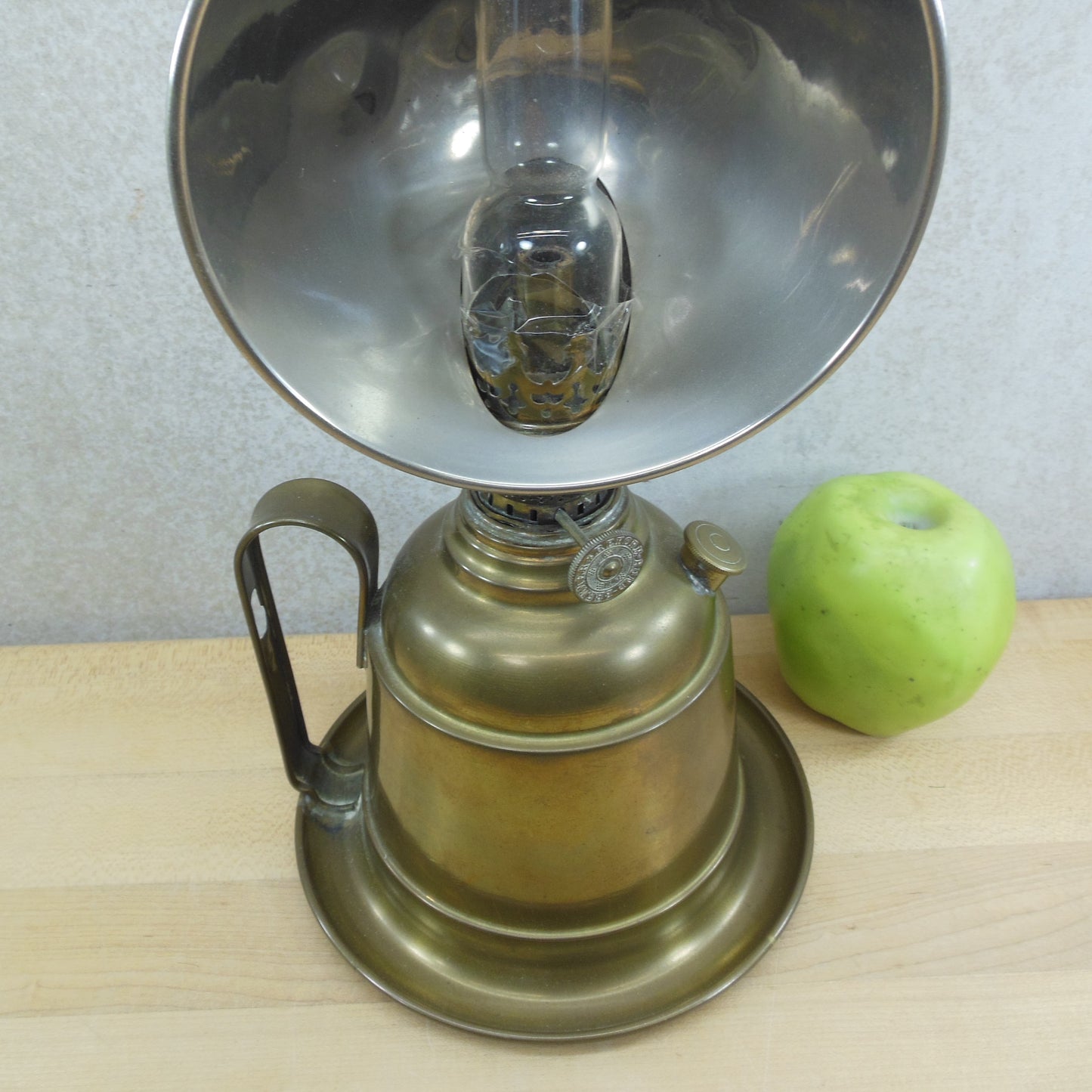 Rund Brenner Reform Reflector Brass Oil Lamp Wall Table vintage